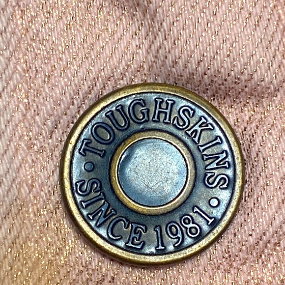 Toughskins Girl's Sparkly Pink Denim Jacket Snap Buttons Size 4 - Picture 2 of 8